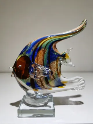 Figura Pez Ángel o Escalar Estilo Murano