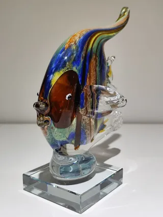 Figura Pez Ángel o Escalar Estilo Murano