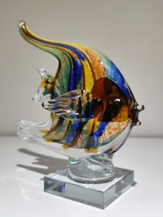 Figura Pez Ángel o Escalar Estilo Murano