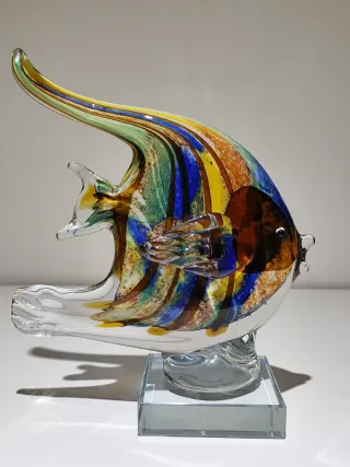 Figura Pez Ángel o Escalar Estilo Murano