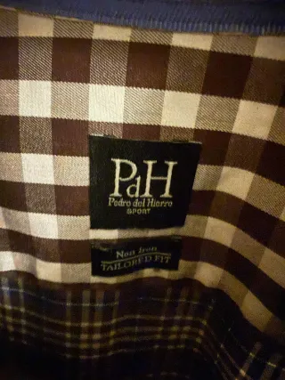 Camisa Pedro del Hierro cuadros azul y marrón