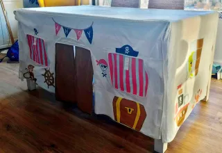 Casita Pirata Mantel Mesa Juegos