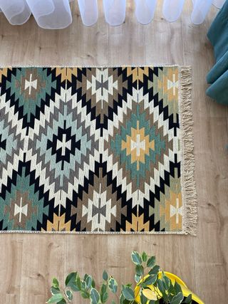 Alfombra Kilim Algodón Étnica 80x125 cm