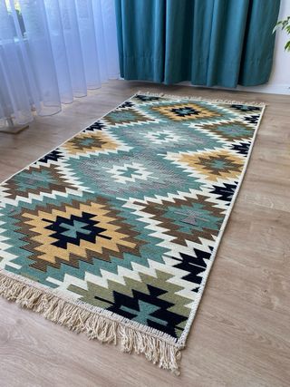 Alfombra Kilim Algodón Étnica 80x125 cm