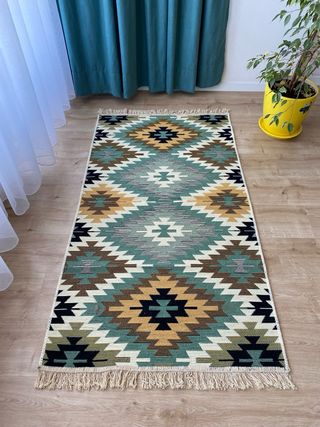 Alfombra Kilim Algodón Étnica 80x125 cm