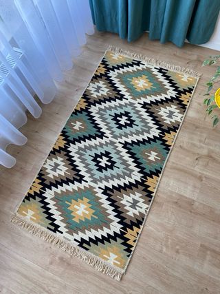 Alfombra Kilim Algodón Étnica 80x125 cm
