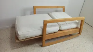 Sillón-cama madera y tela