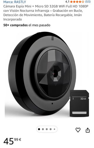 Cámara Espía Mini RASTLY WiFi 1080P