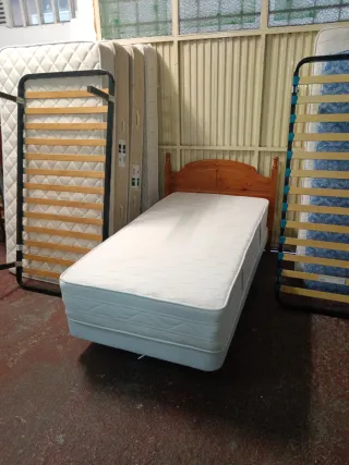 Base Cama 1x2 + Colchón Flex