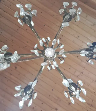 Lámparas de techo bronce y cristal