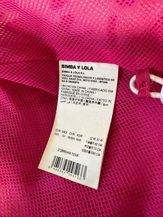 Cazadora peluche Bimba y Lola rosa y blanco.