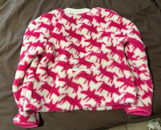 Cazadora peluche Bimba y Lola rosa y blanco.