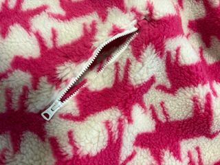 Cazadora peluche Bimba y Lola rosa y blanco.