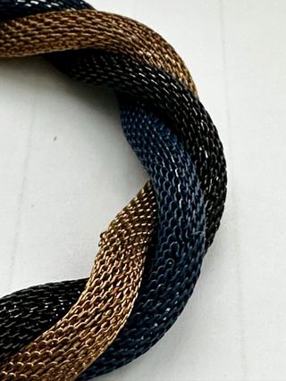 Bracciale maglia metallica vintage blu/oro/nero