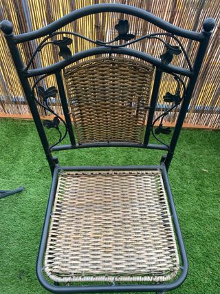 Juego de 2 Sillas de Jardín Metálicas