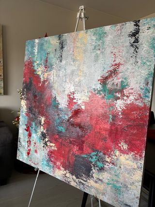 Cuadro abstracto pintado a mano.