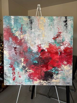 Cuadro abstracto pintado a mano.