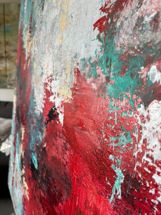 Cuadro abstracto pintado a mano.