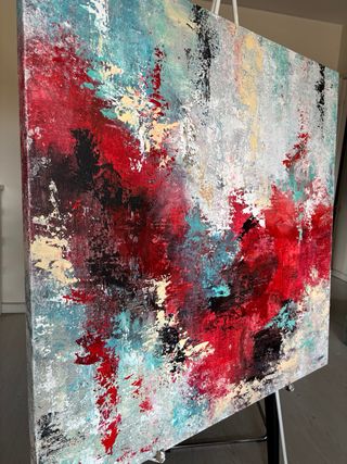 Cuadro abstracto pintado a mano.