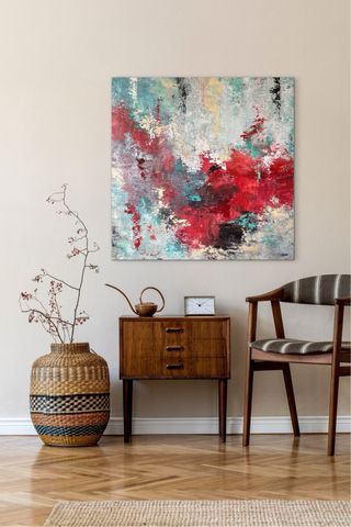 Cuadro abstracto pintado a mano.