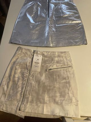 Dos faldas efecto piel M