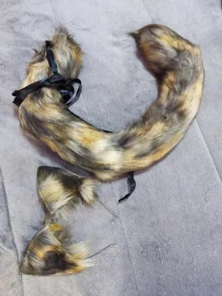 Orelhas e Cauda de Gato Tortoiseshell Cosplay
