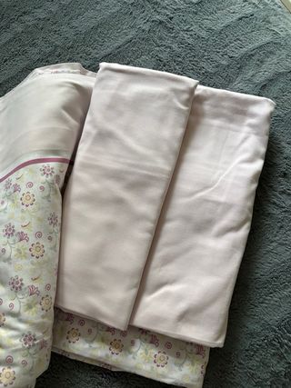 Juego sábanas verano floral rosa