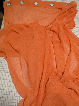 Visillo naranja 140x235cm con ojales