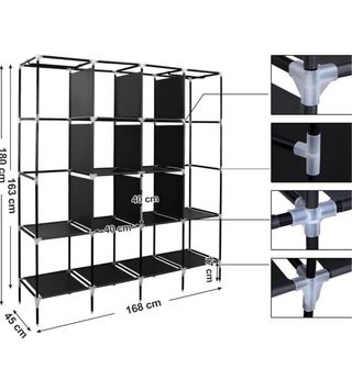 Armario ropero de tela negro
