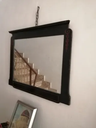 Espejo Madera Negro Antiguo