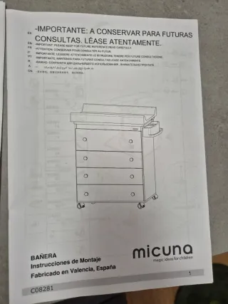 Cuna Minicuna + Cómoda + Colchón