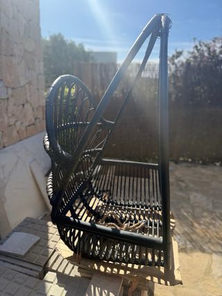 Sillón Huevo Ratán Negro