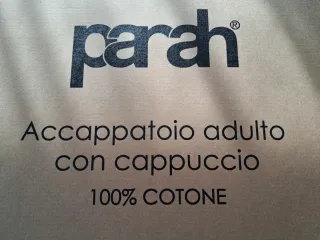 Accappatoio Parah Adulto con Cappuccio 100% Cotone