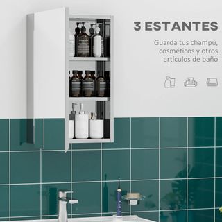 Armario de Baño con Espejo de Pared Plata
