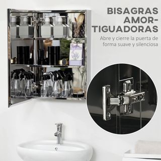 Armario de Baño con Espejo de Pared Plata