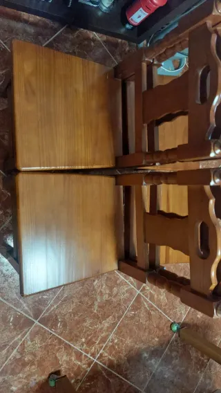 4 Sillas Madera Maciza Buen Estado
