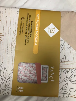 Set Funda Nórdica Cama 135cm Beige/Dorado