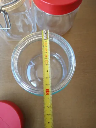 Lote 3 Botes Cristal Tapa Roja