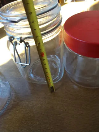 Lote 3 Botes Cristal Tapa Roja