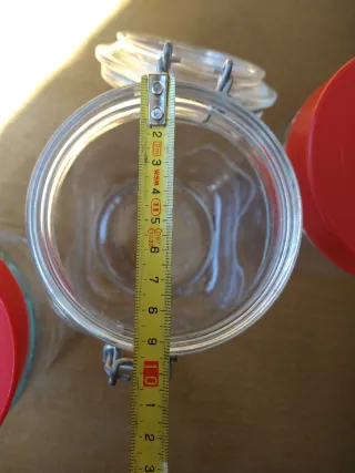 Lote 3 Botes Cristal Tapa Roja