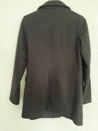 Abrigo paño Bershka negro