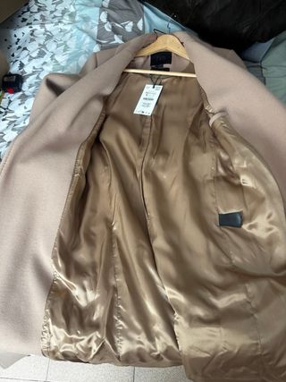 Abrigo Zara Lana Beige Talla XS