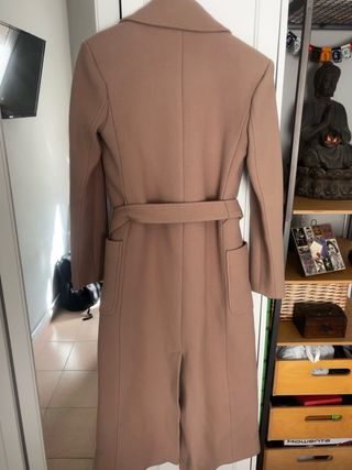 Abrigo Zara Lana Beige Talla XS