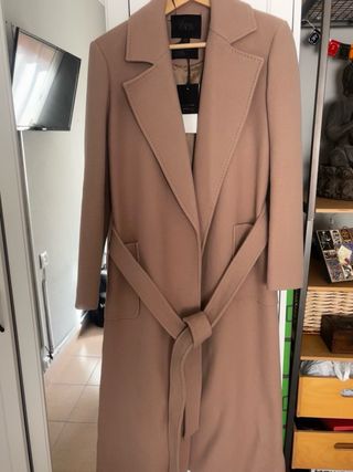 Abrigo Zara Lana Beige Talla XS