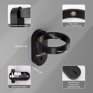 Aplique LED Negro 3000K/4000K