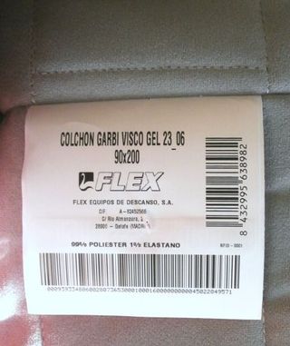 Colchón Visco de 536€ nuevo 90x200 cm para recoger