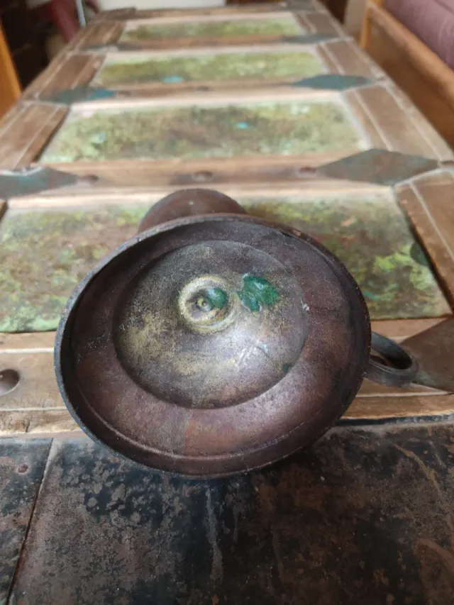 Antiguo candelabro cobre principios s.XX