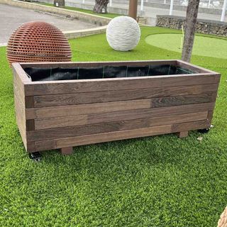 Jardinera Rectangular Madera Tropical