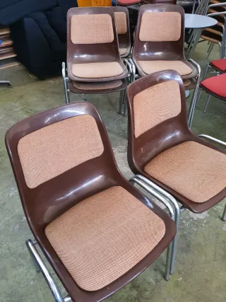 Lote 7 Sillas Terraza Marrón/Plata