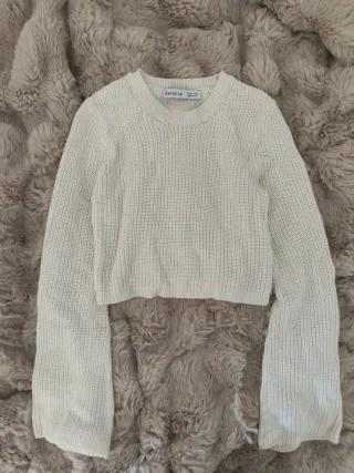 Jersey Bershka blanco crop